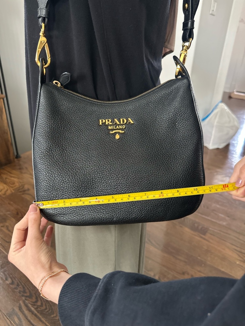 Prada Black Shoulder Bag with Gold Hardware - Picture 13 of 14